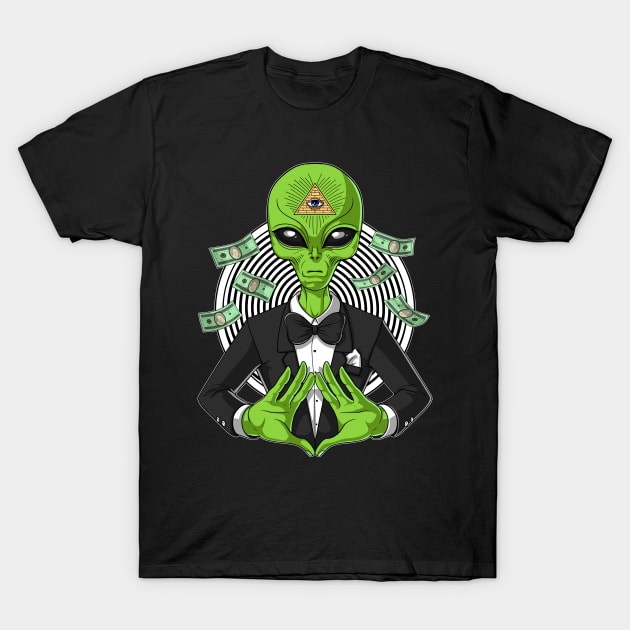 Illuminati Space Alien T-Shirt by underheaven